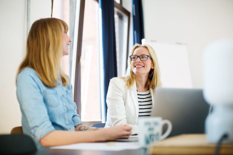 Businesswomen discussing in office netti