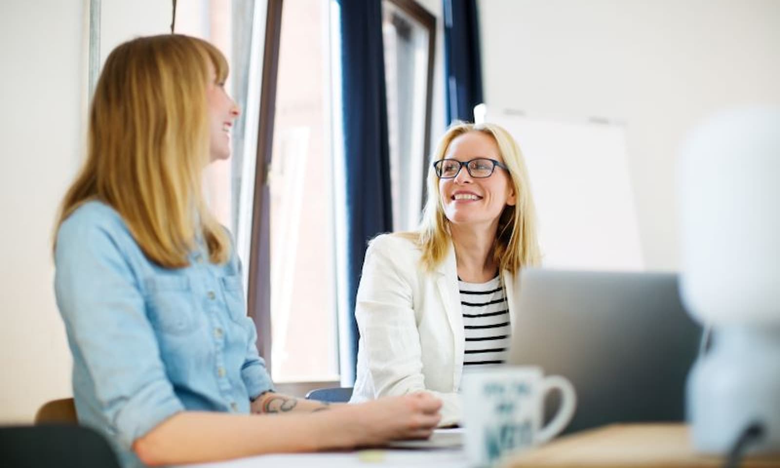 Businesswomen discussing in office netti